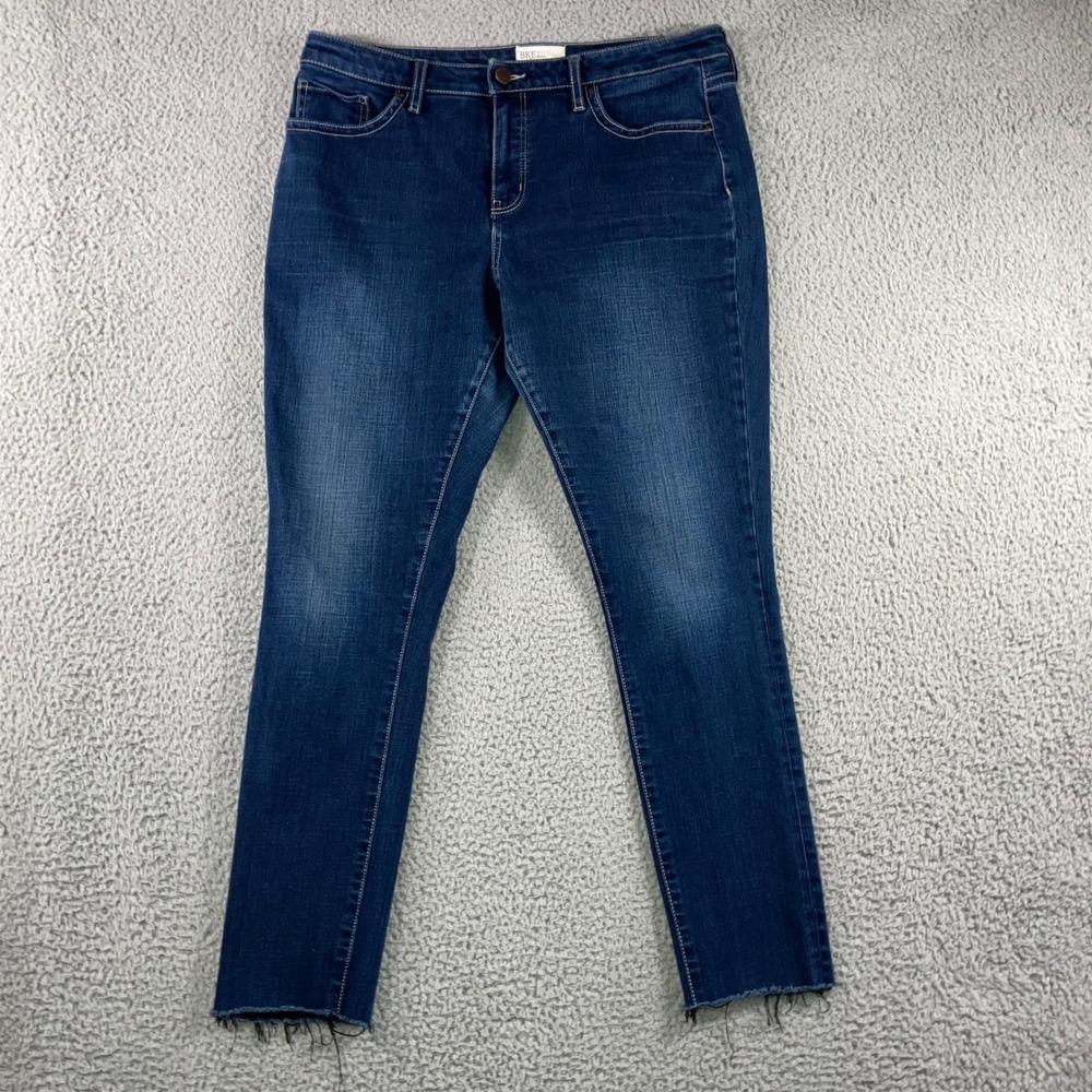 BKE denim Gabby Skinny Jeans Women 31 High‎ Rise Dark Wash Frayed Hem
